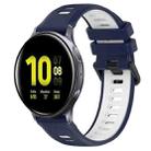 For Samsung Galaxy Watch Active2 40mm 20mm Sports Two-Color Silicone Watch Band(Midnight Blue+White) - 1