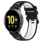 For Samsung Galaxy Watch Active2 44mm 20mm Sports Two-Color Silicone Watch Band(Black+White) - 1