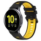 For Samsung Galaxy Watch Active2 44mm 20mm Sports Two-Color Silicone Watch Band(Black+Yellow) - 1