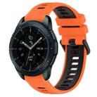 For Samsung Galaxy Watch 42mm 20mm Sports Two-Color Silicone Watch Band(Orange+Black) - 1