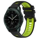 For Samsung Galaxy Watch 42mm 20mm Sports Two-Color Silicone Watch Band(Black+Green) - 1