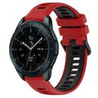 For Samsung Galaxy Watch 42mm 20mm Sports Two-Color Silicone Watch Band(Red+Black) - 1