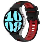 For Samsung Galaxy Watch 6 44mm 20mm Sports Two-Color Silicone Watch Band(Black+Red) - 1