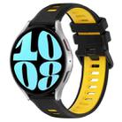 For Samsung Galaxy Watch 6 44mm 20mm Sports Two-Color Silicone Watch Band(Black+Yellow) - 1