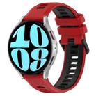 For Samsung Galaxy Watch 6 44mm 20mm Sports Two-Color Silicone Watch Band(Red+Black) - 1