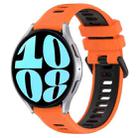 For Samsung Galaxy Watch 6 40mm 20mm Sports Two-Color Silicone Watch Band(Orange+Black) - 1