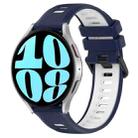 For Samsung Galaxy Watch 6 40mm 20mm Sports Two-Color Silicone Watch Band(Midnight Blue+White) - 1