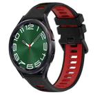 For Samsung Galaxy Watch 6 Classic 47mm 20mm Sports Two-Color Silicone Watch Band(Black+Red) - 1