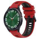 For Samsung Galaxy Watch 6 Classic 43mm 20mm Sports Two-Color Silicone Watch Band(Red+Black) - 1