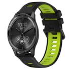 For Garmin Vivomove Trend 20mm Sports Two-Color Silicone Watch Band(Black+Green) - 1