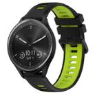 For Garmin Vivomove Sport 20mm Sports Two-Color Silicone Watch Band(Black+Green) - 1