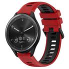 For Garmin Vivomove Sport 20mm Sports Two-Color Silicone Watch Band(Red+Black) - 1