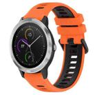 For Garmin Vivoactive3 20mm Sports Two-Color Silicone Watch Band(Orange+Black) - 1