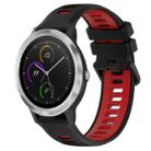 For Garmin Vivoactive3 20mm Sports Two-Color Silicone Watch Band(Black+Red) - 1