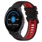 For Garmin Vivoactive3 Music 20mm Sports Two-Color Silicone Watch Band(Black+Red) - 1