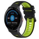 For Garmin Vivoactive3 Music 20mm Sports Two-Color Silicone Watch Band(Black+Green) - 6