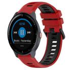 For Garmin Vivoactive3 Music 20mm Sports Two-Color Silicone Watch Band(Red+Black) - 1