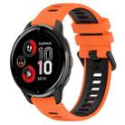 For Garmin Venu 2 Plus 20mm Sports Two-Color Silicone Watch Band(Orange+Black) - 1