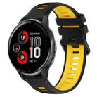 For Garmin Venu 2 Plus 20mm Sports Two-Color Silicone Watch Band(Black+Yellow) - 1