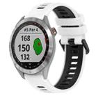 For Garmin Approach S40 20mm Sports Two-Color Silicone Watch Band(White+Black) - 1