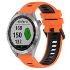 For Garmin Approach S40 20mm Sports Two-Color Silicone Watch Band(Orange+Black) - 1