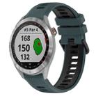 For Garmin Approach S40 20mm Sports Two-Color Silicone Watch Band(Olive Green+Black) - 1