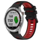 For Garmin Approach S40 20mm Sports Two-Color Silicone Watch Band(Black+Red) - 1