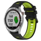 For Garmin Approach S40 20mm Sports Two-Color Silicone Watch Band(Black+Green) - 1