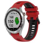 For Garmin Approach S40 20mm Sports Two-Color Silicone Watch Band(Red+Black) - 1