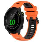 For Garmin Forerunner 158 20mm Sports Two-Color Silicone Watch Band(Orange+Black) - 1