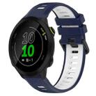 For Garmin Forerunner 158 20mm Sports Two-Color Silicone Watch Band(Midnight Blue+White) - 1