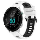 For Garmin Forerunner 55 20mm Sports Two-Color Silicone Watch Band(White+Black) - 1