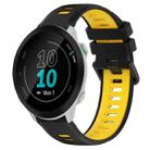 For Garmin Forerunner 55 20mm Sports Two-Color Silicone Watch Band(Black+Yellow) - 1