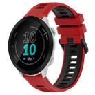 For Garmin Forerunner 55 20mm Sports Two-Color Silicone Watch Band(Red+Black) - 1