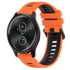 For Garmin VivoMove Style 20mm Sports Two-Color Silicone Watch Band(Orange+Black) - 1