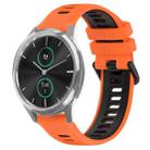 For Garmin VivoMove Luxe 20mm Sports Two-Color Silicone Watch Band(Orange+Black) - 1