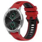 For Garmin VivoMove Luxe 20mm Sports Two-Color Silicone Watch Band(Red+Black) - 1