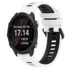 For Garmin Forerunner 245 20mm Sports Two-Color Silicone Watch Band(White+Black) - 1