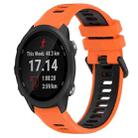 For Garmin Forerunner 245 20mm Sports Two-Color Silicone Watch Band(Orange+Black) - 1