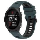 For Garmin Forerunner 245 20mm Sports Two-Color Silicone Watch Band(Olive Green+Black) - 1