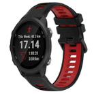 For Garmin Forerunner 245 20mm Sports Two-Color Silicone Watch Band(Black+Red) - 1