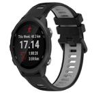 For Garmin Forerunner 245 20mm Sports Two-Color Silicone Watch Band(Black+Grey) - 1