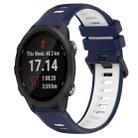 For Garmin Forerunner 245 20mm Sports Two-Color Silicone Watch Band(Midnight Blue+White) - 1