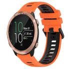 For Garmin Forerunner 645 20mm Sports Two-Color Silicone Watch Band(Orange+Black) - 1