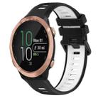 For Garmin Forerunner 645 Music 20mm Sports Two-Color Silicone Watch Band(Black+White) - 1