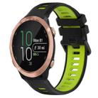 For Garmin Forerunner 645 Music 20mm Sports Two-Color Silicone Watch Band(Black+Green) - 1