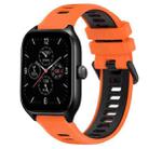 For Amazfit GTS 4 20mm Sports Two-Color Silicone Watch Band(Orange+Black) - 1