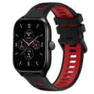 For Amazfit GTS 4 20mm Sports Two-Color Silicone Watch Band(Black+Red) - 1