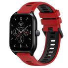 For Amazfit GTS 4 20mm Sports Two-Color Silicone Watch Band(Red+Black) - 1