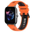 For Amazfit GTS 3 20mm Sports Two-Color Silicone Watch Band(Orange+Black) - 1